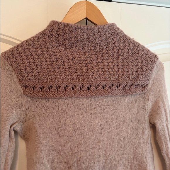 TORY BURCH Women's Marnie Sweater Size Small-Champagne/Blush Alpaca Wool Blend - Picture 2 of 10